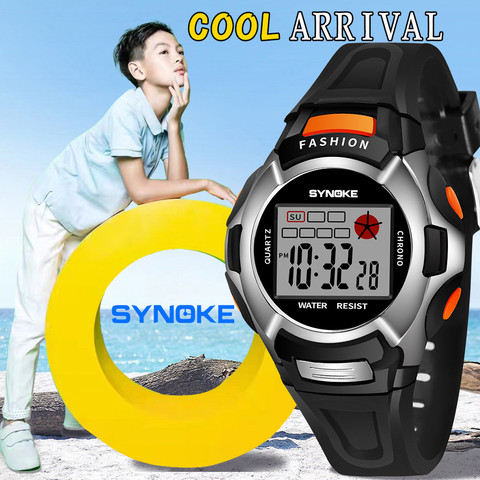 SYNOKE Children Digital Watch Boys Student Waterproof Sports Watch LED Digital Date Wristwatch Silicone Strap Girls Boys Watches ► Photo 1/6