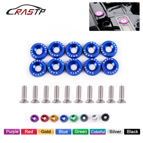 JDM Style Fender Washer (10pcs/Pack) Aluminum Washers And M6 Bolt For Honda Civic Integra RSX License Plate Screw RS-QRF002-TP ► Photo 1/6