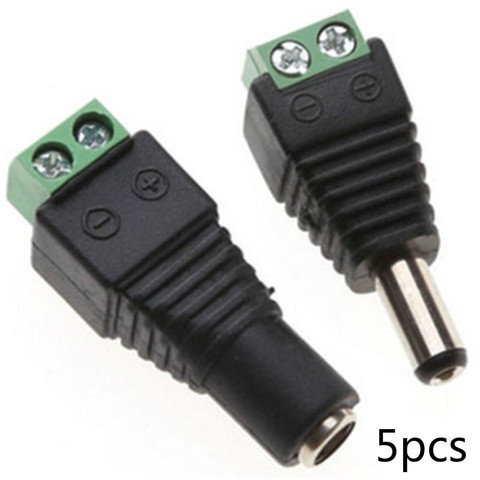 5.5mm x 2.1mm Female Male DC Power Plug Adapter for 5050 3528 5060 Single Color LED Strip and CCTV Cameras ► Photo 1/1