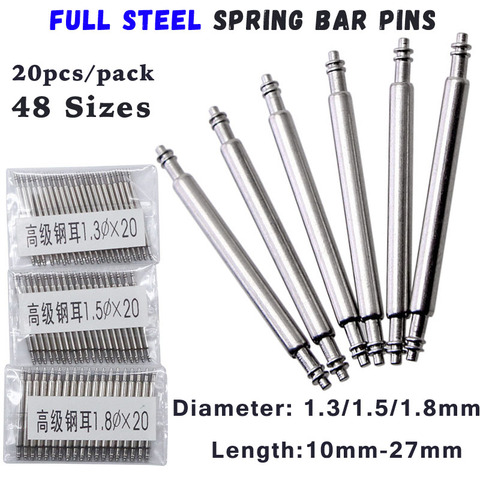 20pcs 1.3 1.5 1.8mm Diameter Straight Stainless Steel Watch Pin Pepair Tools & Kits Watch Strap Spring Bars Pins 10-27mm ► Photo 1/6