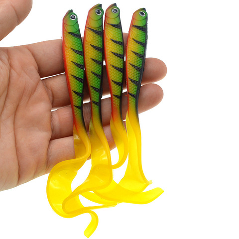 Belly Open Hollow Fish Soft Bait Fishing Lure Green Long Tails  Leopard Artificial Lures Freshwater Seawater 12.5cm/5.5g ► Photo 1/5