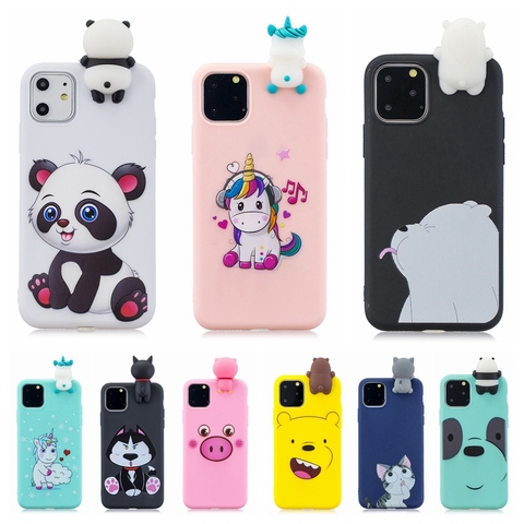 for Coque iPhone 11 SE 2022 Case 3D Kawaii Unicorn Panda Silicon Cover on for iPhone 12 mini 11 Pro X XR XS Max 6 7 8 Plus Case ► Photo 1/5
