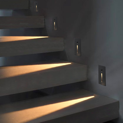 Motion Sensor 3W Recessed Led Stair Lightindoor Outdoorcorner Wall Lights Stairs Step Stairway Hallway Lamp IP65 Cn(origin) ROHS ► Photo 1/6