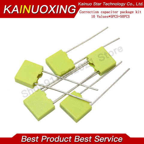 Correction capacitor package kit 10 kinds * 5 PCS=50 PCS KIT 100V 102J 152J 332J 472J 103J 333J 473J 104J 224J 474J ► Photo 1/1