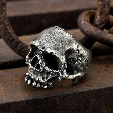 EYHIMD Vintage Punk 316L Rugged Skull Stainless Steel Rings Men's Fashion Party Biker Jewelry ► Photo 1/3