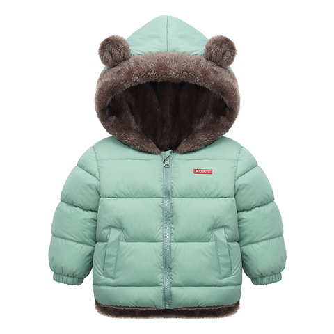 Winter Thicken Kids Jackets For Girls Coats Boys Jackets Plus Cashmere Jackets Toddler Hooded Outerwear Infant Children Clothes ► Photo 1/6