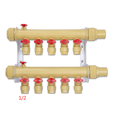 PPR underfloor heating manifold 2-8 ways Radiant Floor Heating Manifold heating water manifold for 1/2 pex ► Photo 1/4