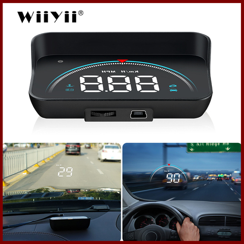 GEYIREN M8 Car HUD Head Up Display OBD2 II EUOBD Overspeed Warning System Projector Windshield Auto Electronic Voltage Alarm ► Photo 1/6