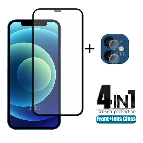 4-in-1 For iPhone 12 Mini Glass For iPhone 12 Pro Tempered Glass Screen Protector For iPhone 6 7 8 SE 12 Pro Max Mini Lens Glass ► Photo 1/6