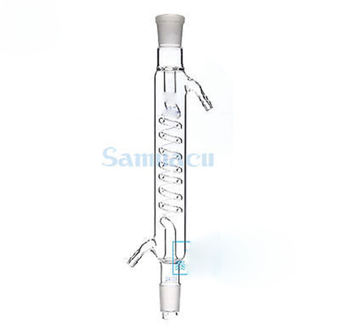 Standard ground mouth 19/26 format serpentine spiral condenser length 200mm Full glass distiller condenser ► Photo 1/5