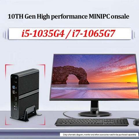 Newest 10th Gen 10nm FAN Mini PC Core i5 1035G4 i7 1065G7 windows10 Mini Computer Dual HDMI 4K 60GHz SD Optical Desktop pc ► Photo 1/5