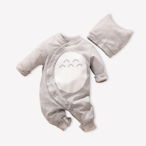 Newborn Little Baby Girls Boy Clothes Cute Animal Totoro Costume Bebes New Born Rompers Twin Infant Clothing Jumpsuit Hat Set ► Photo 1/6