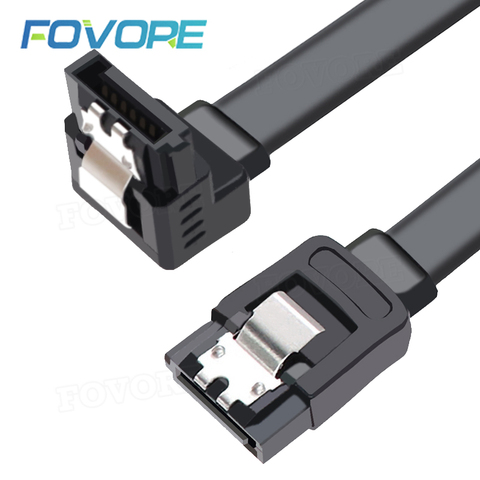 Super Speed 40CM Straight Right Angle SATA 3.0 Cable 6GB SATA III Cable Flat Data Cord SATA 3 Cable for HDD SSD Wholesale ► Photo 1/6