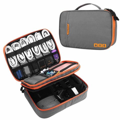 TUUTH Travel Cable Storage Multi-Function Digital Storage Bag Gadget Organizer  Digital  Pouch Ipad Earphone Charge Double Layer ► Photo 1/6