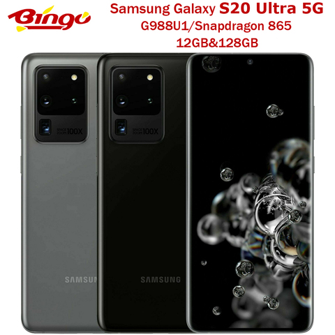 Samsung Galaxy S20 Ultra 5G 128GB ROM G988U1 Unlocked Mobile Phone Snapdragon 865 Octa Core 6.9