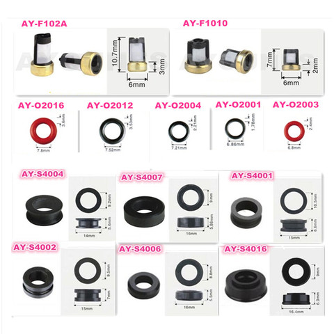 Free Shipping 270pieces fuel injector repair kits for toyota / Mitsubishi /audi /ford car replacement filter viton oring seals ► Photo 1/3