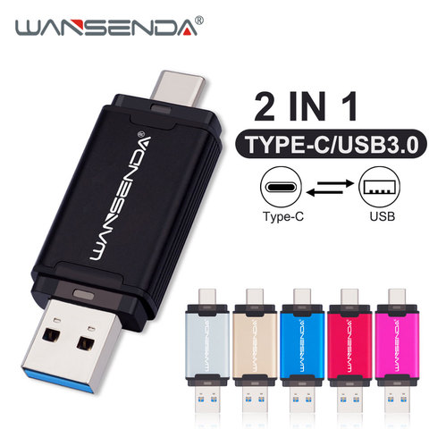 Hot WANSENDA USB Flash Drive TYPE-C & USB 3.0 Pen Drive 512GB 256GB 128GB 64GB 32GB High Speed Pendrive USB Memory Stick ► Photo 1/6