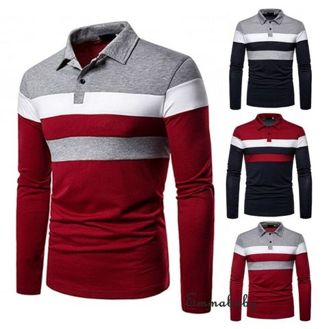 Mens Casual Shirts Long Sleeve Warm Stretch Slim Basic Shirt Striped Print  Long Sleeve Shirt S -2XL ► Photo 1/6