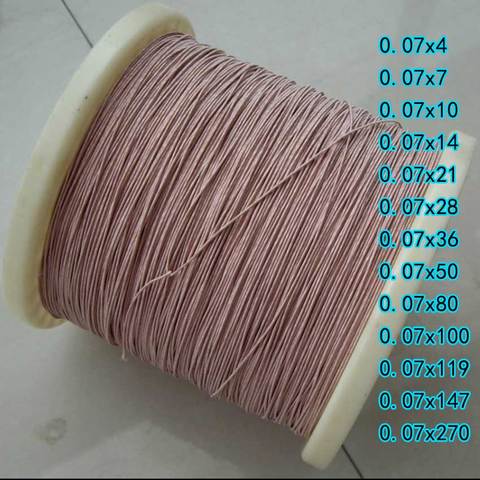 Cltgxdd 0.07x7 0.07x10 0.07x21 0.07x28 0.07x100 0.07x119 Strand Litz Wire Multi-strand Polyester Yarn Covered Wire Copper Wire ► Photo 1/6