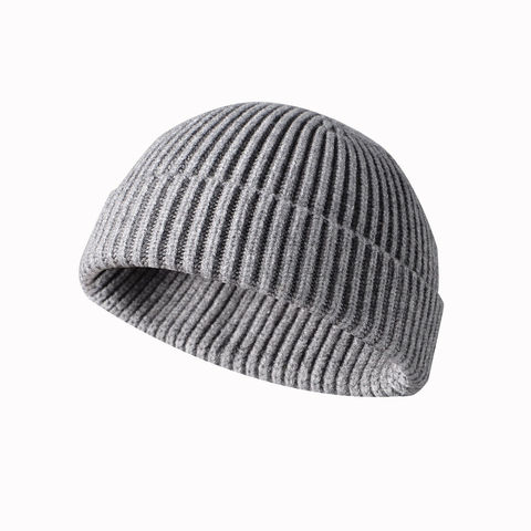 New Men Women Winter Knitted Hat Beanie Skullcap Sailor Cap Cuff Brimless Retro Warm Hat Black Gray Pink Red Yellow ► Photo 1/6