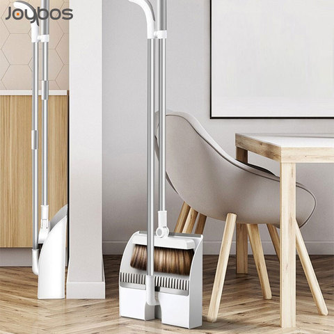 JOYBOS Windproof Broom & Dustpan Set Upright With Extendable Broomstick Cleaning Brush Long Comb Teeth JBS16 ► Photo 1/6