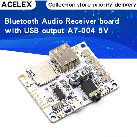 Bluetooth Audio Receiver board with USB TF card Slot decoding playback preamp output A7-004 5V 2.1 Wireless Stereo Music Module ► Photo 1/6