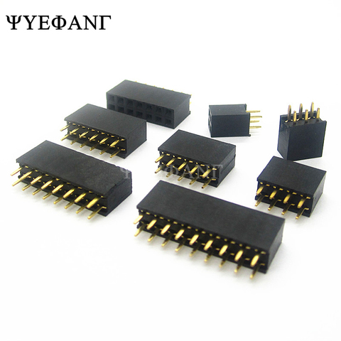 10PCS Double Row Pin Female Header Socket Pitch 2.54mm 2*2p 3p 4p 5p 6p 8p 10p 12p 40p Pin Connector ► Photo 1/4