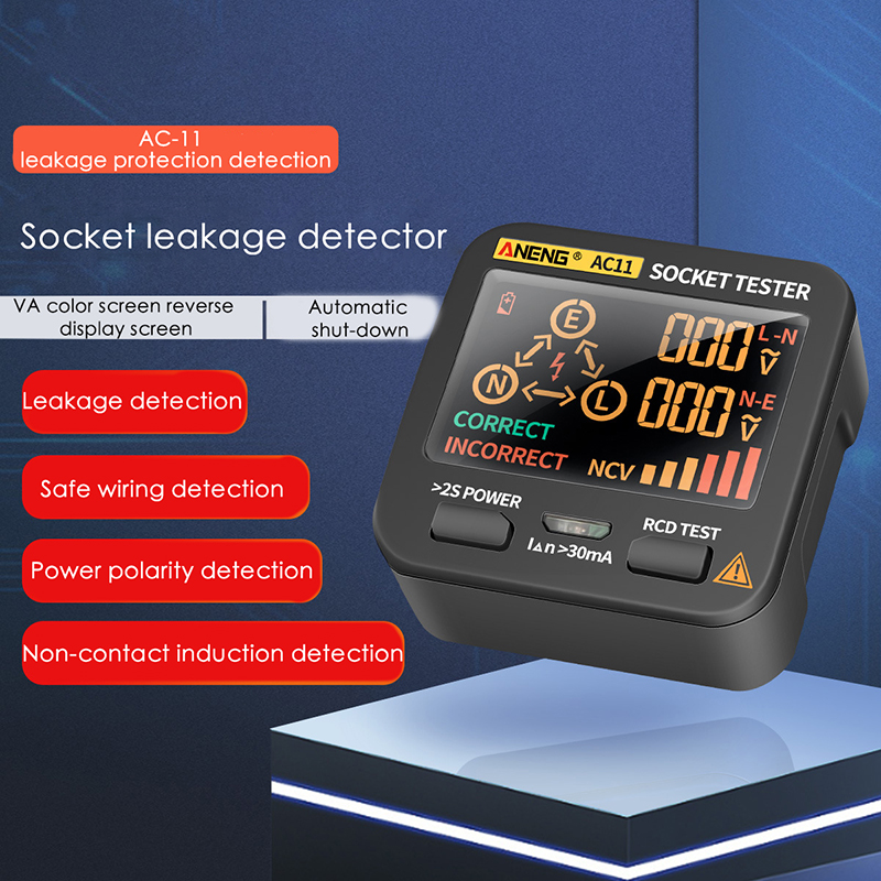 Digital display socket tester plug polarity phase check Voltage detector US/EU 