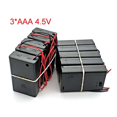 3 * AAA Battery Holder Case Box with Leads with ON/OFF Switch Cover 3 Slot Standard Battery Container ► Photo 1/5