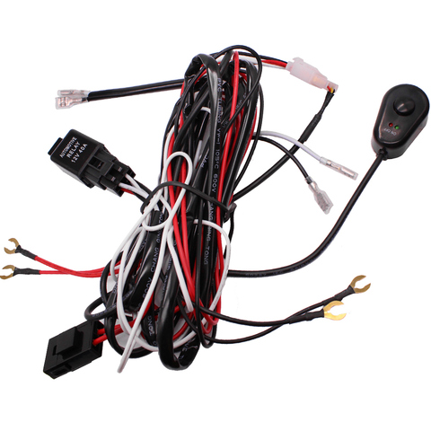 YUNPICAR LED Light Bar Wiring Harness Off Road Power 12V 40A Relay ON-Off Waterproof Switch and 30A Inline Fuse forLED Lamp Fog ► Photo 1/6