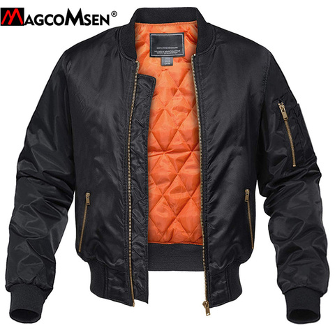 MAGCOMSEN Autumn Mens Military Jacket MA-1 Bomber Army Pilot Coat Casual Varsity Baseball Jackets Tactical Windbreaker Outerwear ► Photo 1/6