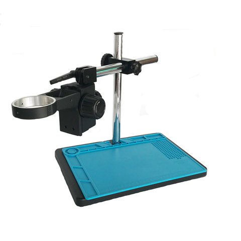 Dual arm support Large StereoTable Stand 76mm Ring Holder+High temperature soldering Blue Pads for Industrial Microscope Camera ► Photo 1/2