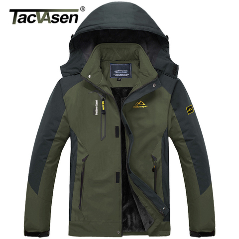 TACVASEN WInter Jacket Men Thicken Fleece Softshell Jacket Coats Casual Windproof Multi-Pockets Hooded Parkas Hike Windbreakers ► Photo 1/6