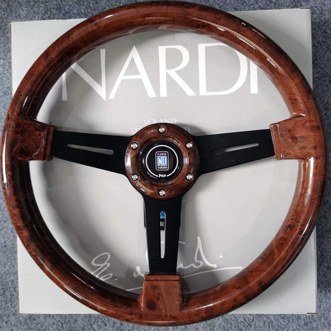 Universal 14 inch ND Wood Auto Racing Steering wheels +ND Shift Knob Deep Corn Drifting Sport Steering Wheel With Logo ► Photo 1/4