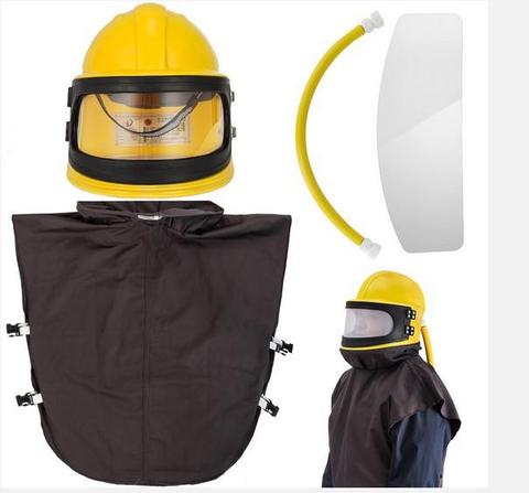 ABS protective sandblasting helmet dust mask with temperature adjustment device, paint safety mask ► Photo 1/1