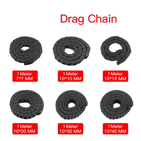 1Meter Plastic Transmission Cable Drag Chain Wire Carrier with end connectors for CNC Router Machine Tool  Drag Chain for Machin ► Photo 1/6