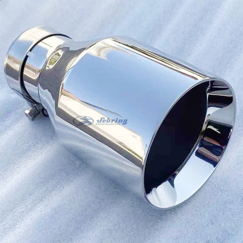 Stainless steel Single The flat edge universal  muffler tail throat Car modification  Exhaust pipe ► Photo 1/6