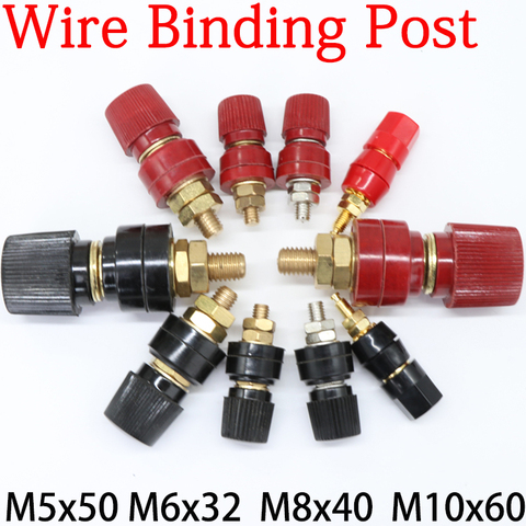 Wire Binding Post Thread Screw M5 M6 M8 M10 Lithium Battery Weld Inverter Clamp Power Supply Connect Terminal Splice Black Red ► Photo 1/4