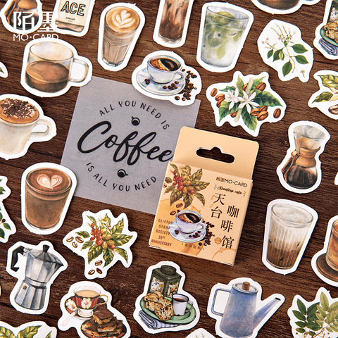 46 pcs/box Retro Rooftop Coffee House Bullet Journal Decorative Stationery Stickers Scrapbooking DIY Diary Album Stick Lable ► Photo 1/5