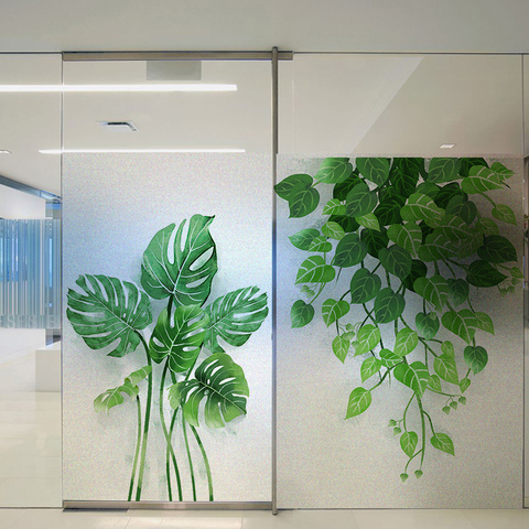 Custom Size Static Cling Glass Covering Plants PVC Home Decoration Water-Proof Privacy Protection Frosted Stained Window Film ► Photo 1/6
