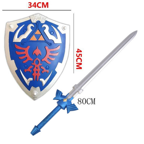 2 Pcs/Set Skyward Sword & Shield 1:1 Game Cosplay Link Material Weapon Sword Safety PU Kids Gift ► Photo 1/6