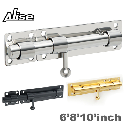 Alise Slide Bolt Gate Latch Safety Door Lock with Padlock Hole,5/8-Inch Dia Bar Heavy Duty Solid Stainless Steel Chrome Finish ► Photo 1/6