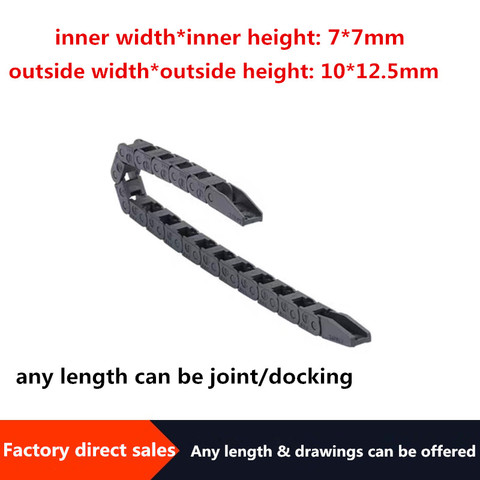 1pc Transmission Chain 7x7 length 1000mm Plastic Towline Nylon Cable Drag Chain Wire Carrier with end connector ► Photo 1/3