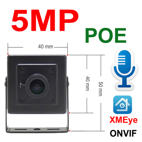 JIENUO 5MP POE Mini Camera Ip Audio Cctv Security Video Surveillance Micro IPCam Home Onvif Small CCTV HD Network Xmeye POE Cam ► Photo 1/6