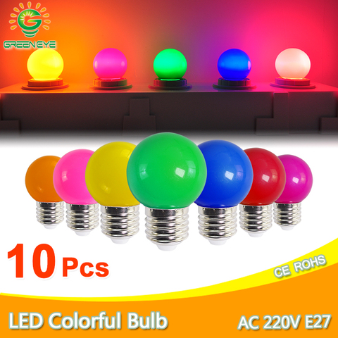 10Pcs Led Bulb Lamp Bomlillas E27 Colorful Led Light Lampada Ampoule 3W AC 220V  SMD 2835 Flashlight G45 Globe Bulbs Home Decor ► Photo 1/1