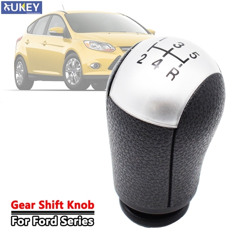 5 Speed Gear Shift Knob Stick Shifter Lever Pen Black For Ford Focus Mondeo MK3 S-MAX C-MAX Mustang Galaxy Fiesta MK6 Transit ► Photo 1/6