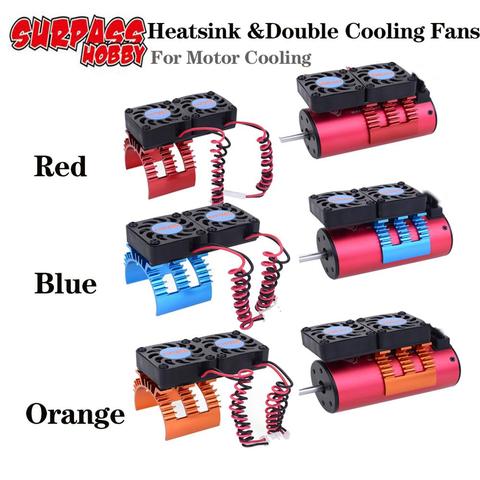 SURPASS HOBBY RC Motor Cooling Fan W/ Heatsink for 1/10 1/8 RC Car 540 550 3650 3660 3670 Motor ESC Cooling Fast RC Car Part ► Photo 1/6