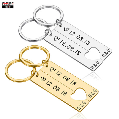 Customized Couples Keychain Boyfriend Girlfriend Keyring Husband Anniversary Valentine Day Gift Pinky Promise Women Men KeyChain ► Photo 1/6