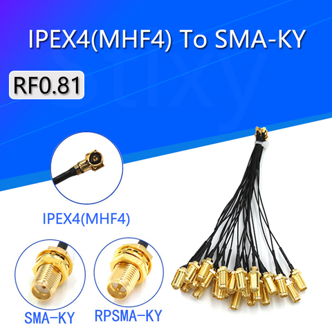 5Pcs SMA Connector Cable Female to IPEX4 IPX4 MHF4 to SMA Female RF0.81 Antenna RG0.81MM Cable Assembly RP-SMA-K ► Photo 1/6