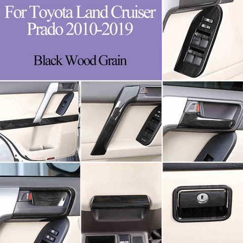 Black Wood Grain For Toyota Land Cruiser Prado FJ150 150 2010-2022 Black Wood Car Interior Decoration Trim Frame Accessories ► Photo 1/6